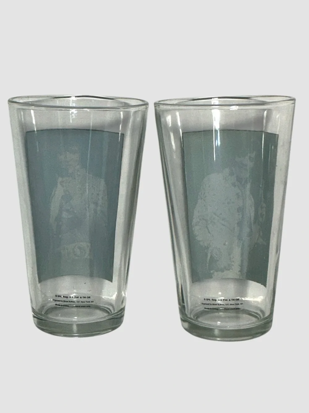 ELVIS Presley Pub Pint Glass Set Vintage Collectible 16 Oz Set of 2 Boxed